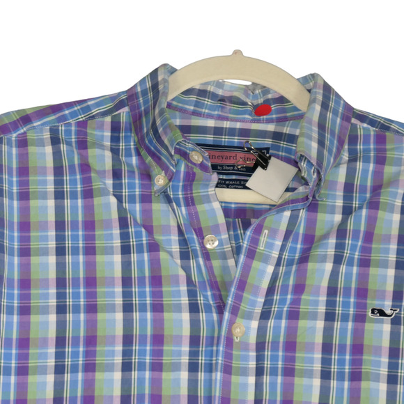 Vineyard Vines by Shep Ian Button Down Shirt Mens L Purple Slim Fit 100% Cotton - Picture 3 of 14